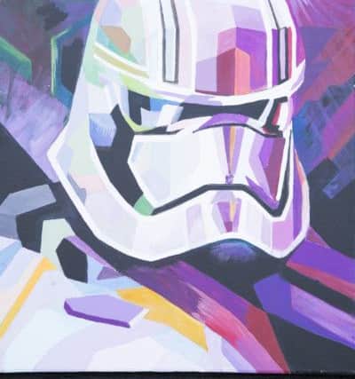 Calderdale Royal Hospital security guard Andy Hardie's painting of a Starwars stormtrooper.