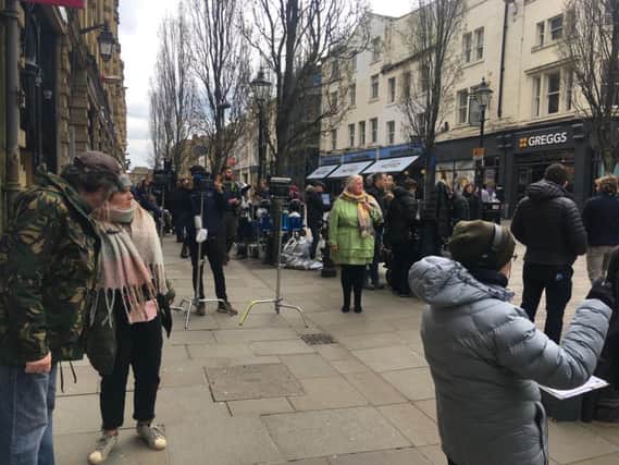 Film crews have been spotted on Corn Market in Halifax Town Centre