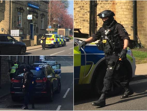 Armed police in Ripponden (Pictures by Michael White)