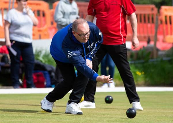 Actions from the National League Bowls, Halifax v Dudley, at Mytholmroyd BC. Pictured is Mark Holden