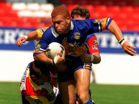 Former Halifax rugby league player Marvin Golden in action for the Leeds Rhinos