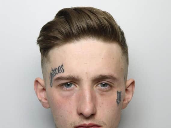 Tyler Griffiths, aged 22 of Bower Street, Harrogate has been jailed for robbing the Pellon Lane newsagents in Halifax. Photo: West Yorkshire Police.