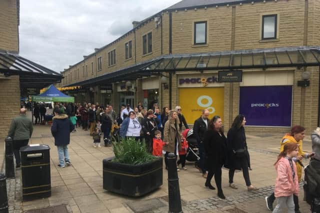 Queues outside the Piece Hall stretched into the town centre.