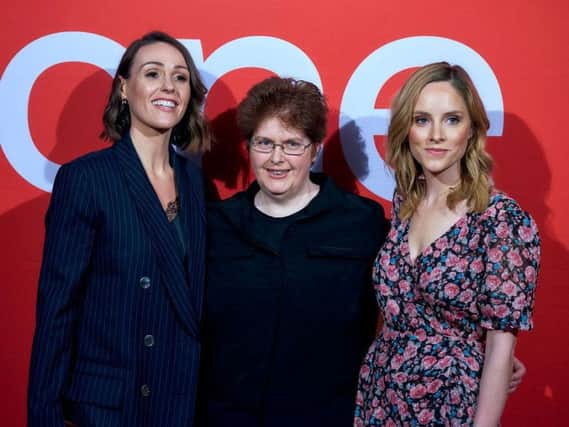 Suranne Jones, Sally Wainwright and Sophie Rundle on the red carpet in Halifax. Picture: Stu Johnson Photography
