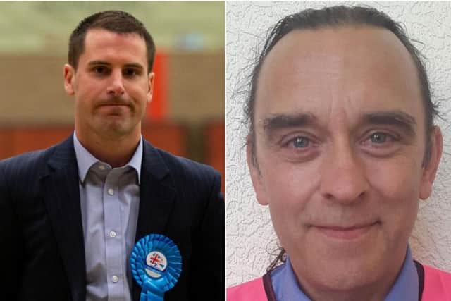 Calderdale Conservative party leader Councillor Scott Benton, left, and Councillor Colin Peel