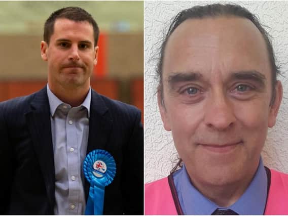 Calderdale Conservative party leader Councillor Scott Benton, left, and Councillor Colin Peel