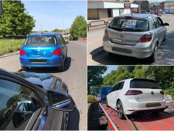 The cars seized by West Yorkshire Police's road policing unit