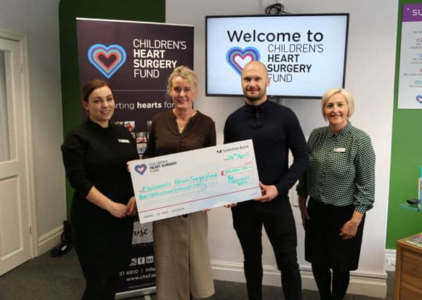Sara Dawson-Jones (Fundraising Assistant), Sharon Coyle (CHSF CEO)< Stephen Olexy from An Experience With, and Lisa Williams (Community Fundraiser)
