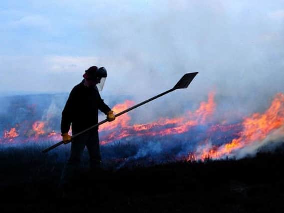 Firefighters tackled a moorland fire in Todmorden yesterday evening