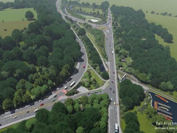 Aerial view of how the Calder and Hebble junction will look (Pell Frischmann)