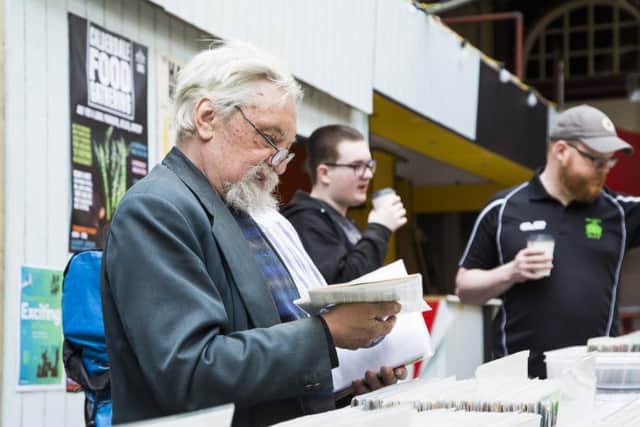 Record fair at Borough Market, Halifax. Vincent Bell looks at some seven inch records.