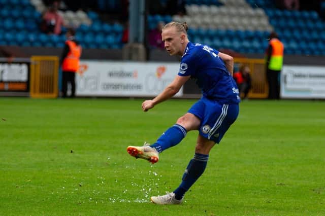 Actions from Halifax Town v Leyton Orient, at The Shay. Matty Kosylo