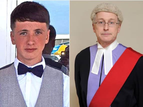 Murder victim Jamie Brown, left, and Geoffrey Marson QC