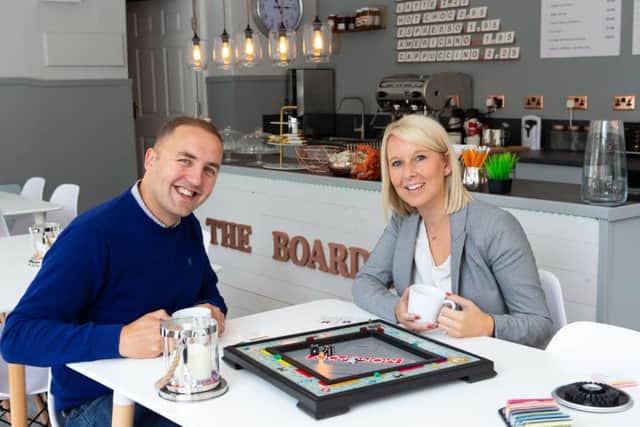 Paul and Nicola Middleton at their new board-game cafe, The Boardroom, Rochdale Road, Todmorden