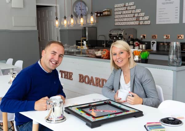 Paul and Nicola Middleton at their new board-game cafe, The Boardroom, Rochdale Road, Todmorden