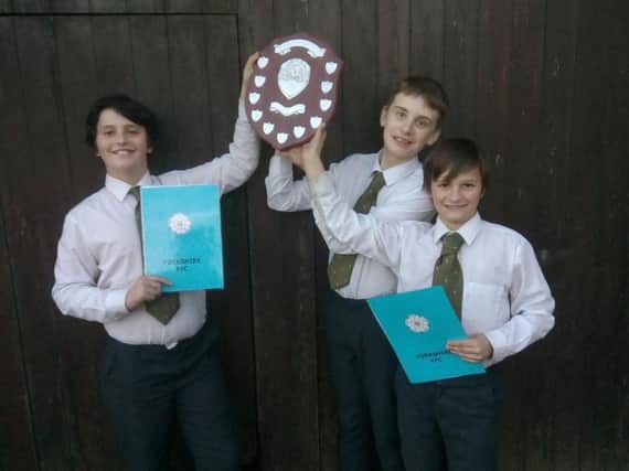 Reuben and Sam Scholefield 11, who attend North Halifax Grammar School and Alfie Challenor, 13 from Lightcliffe Academy swept the board at the Northern Area Young Farmers Public Speaking Competition in March