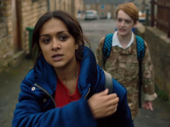 Pictured: Nasreen (Amy-Leigh Hickman), Sam (Megan Parkinson). Picture: Channel 4