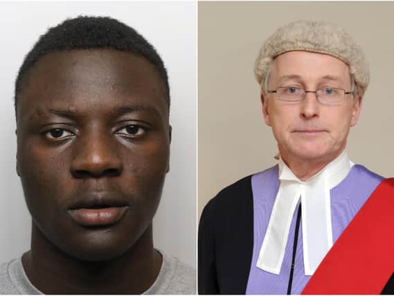 Michael Thompson, who was found guilty of murder, left and  Judge Geoffrey Marson QC