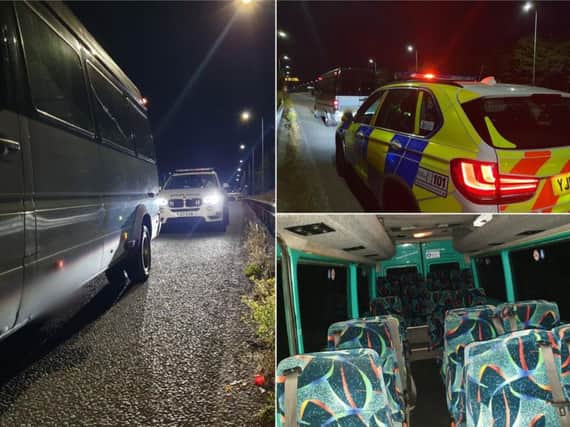 A traffic officer for the unit, known as Traffic Dave, posted these picture of the mini bus which the man was driving illegally