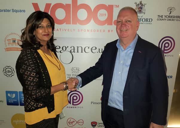 Support campaign: YABA director Sharon Jandu with Mid Yorkshire Chamber of Commerce MD Martin Hathaway.