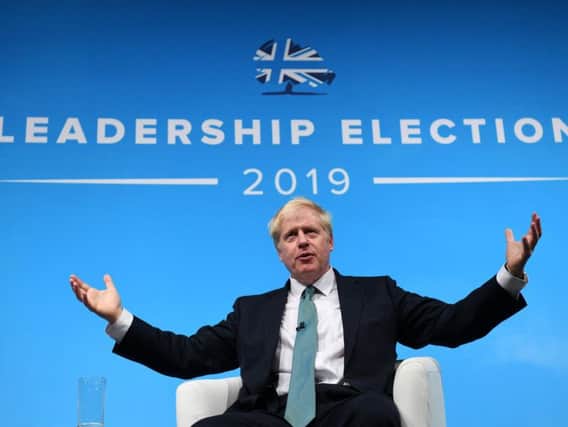 Boris Johnson speaks at the Tory leadership hustings in York earlier this month