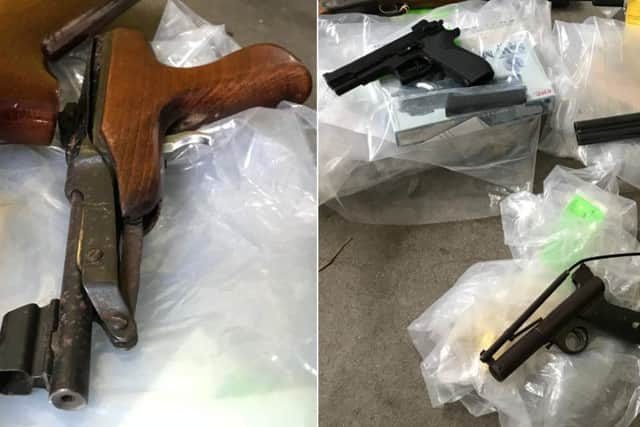 Guns handed in as part of West Yorkshire's Police firearms surrender (August 2019) Picture from West Yorkshire Police