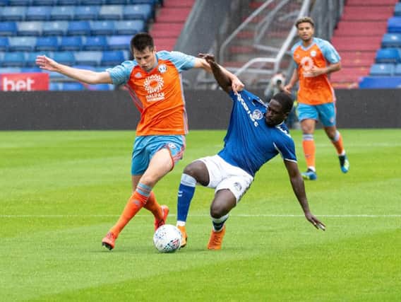 Liam Nolan during the pre-season match between Oldham Athletic and FC Halifax Town. Photo by Ian Charles