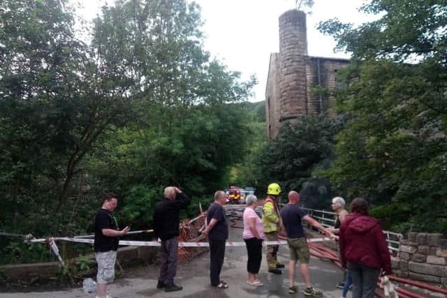 Fire at the old Walkley Clogs building in Mytholmroyd, August 1 2019. Picture by John Greenwood (Local Democracy Reporter)