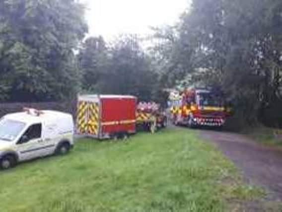 Fire crews at Lumbutts Resevoir (Photo: West Yorkshire Fire and Rescue Service).
