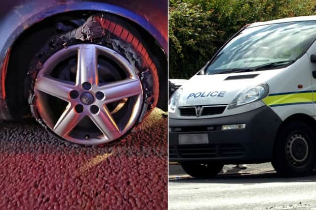 The appalling condition of the car wheel (Picture by West Yorkshire Police)