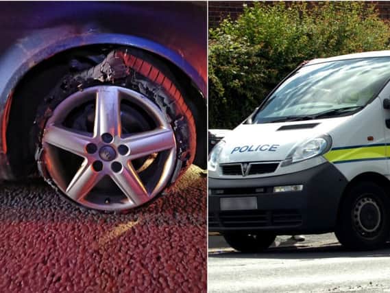 The appalling condition of the car wheel (Picture by West Yorkshire Police)