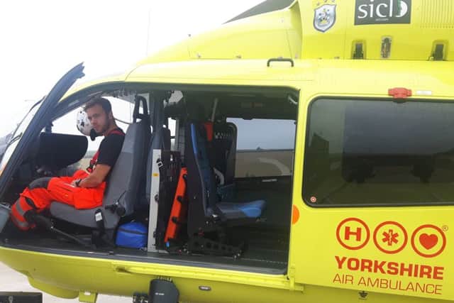 Lee Greenwood, from Elland, who is a paramedic with the Yorkshire Air Ambulance