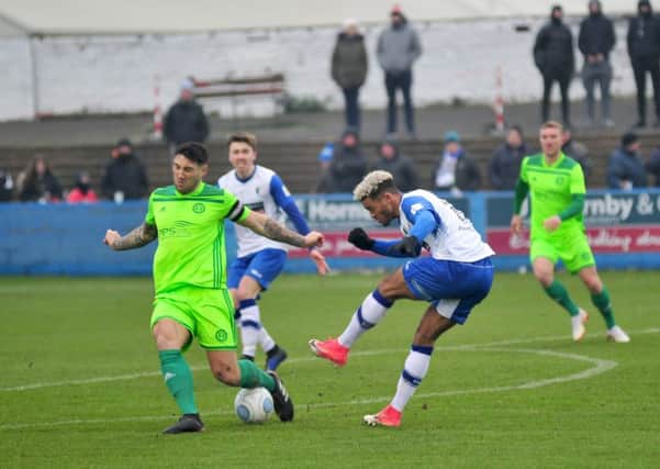 Action from Barrow v Halifax last season at Holker Street. Photo: NW Mail/Donna Clifford