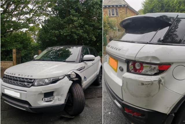 Damaged to the Range Rover (Picture by West Yorkshire Police)