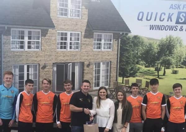 Clear winners: Brighouse Sports U16s are being supported by Quickslide Windows and Doors.