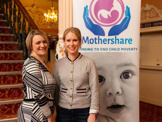 Mothershare's Emmajayne Carter with Comedian Lucy Beaumont, launching The Richardson's Comedy Gala, at Victoria Theatre, Halifax