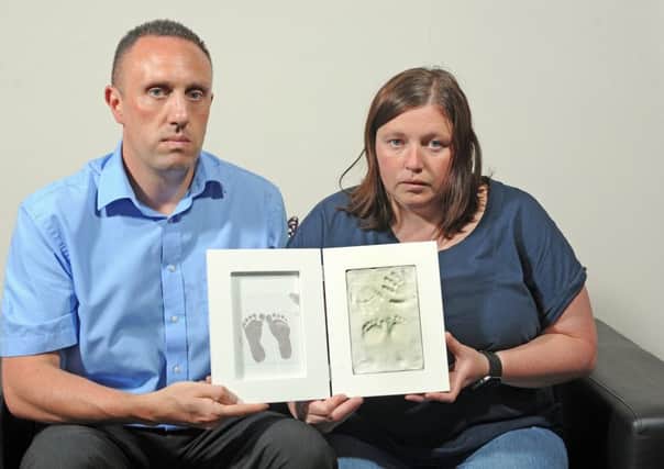 25 June 2019......   Halifax couple Ben Moorhouse and Gaynor Thompson lost their daughter Kallipateira, who was stillborn less than two weeks before her due date.  The couple have raised over £10,000 for the Steve Prescott Foundation and £13,000 for a new Maternity Bereavement Suite at Calderdale Royal Hospital so far.
The couple set up an awareness and fundraising cause in memory of their daughter Kallipateira. Picture Tony Johnson.