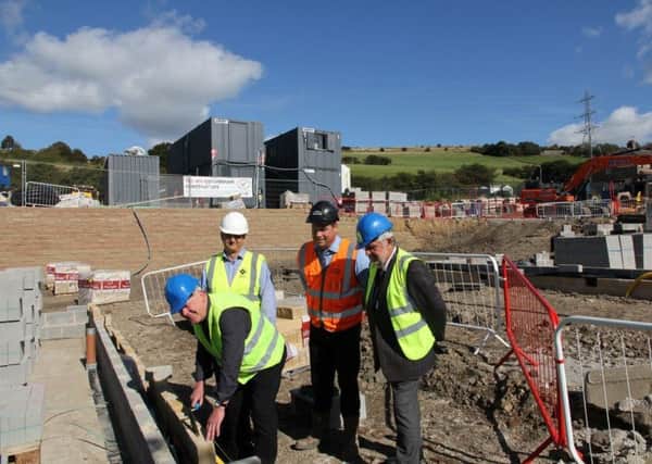 Titan works: The stone laying ceremony saw a number of Calderdale councillors visit the site.