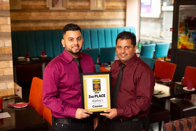 Rahrm Menir and Mohammed Rafiq, at Kiplings, Sowerby Bridge, 2nd place in the Courier Curry House of the Year 2019