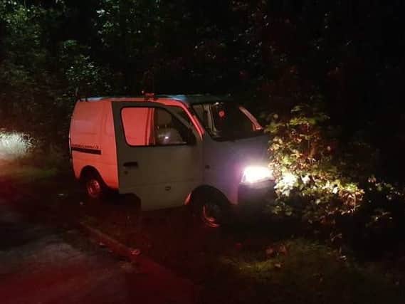 The dumped van that was stolen from Halifax (Picture West Yorkshire Police RPU)