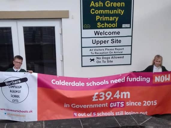 One of the banners outside a Calderdale School