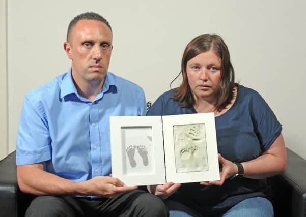 Halifax couple Ben Moorhouse and Gaynor Thompson lost their daughter Kallipateira, who was stillborn less than two weeks before her due date.  Picture Tony Johnson.