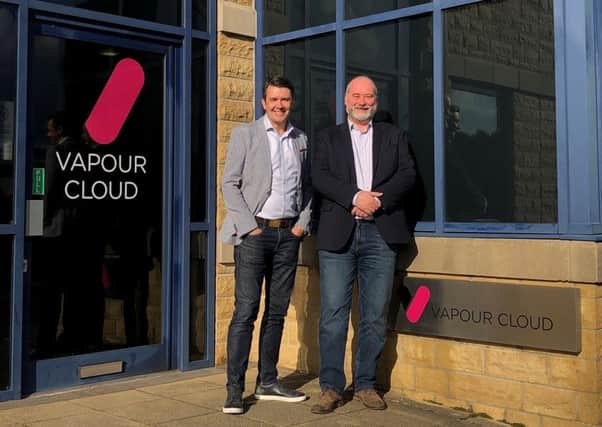 New arrival: Vapour Clouds CEO Tim Mercer is pictured with Blaine Craig.