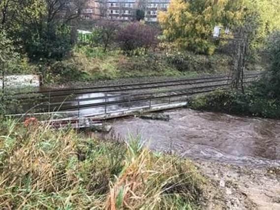 Flooding of the railway track at Todmorden