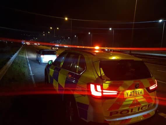 The diver of this car was pulled over by police after driving too slowly in the middle lane of the M62