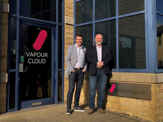 New arrival: Vapour Clouds CEO Tim Mercer is pictured with Blaine Craig.