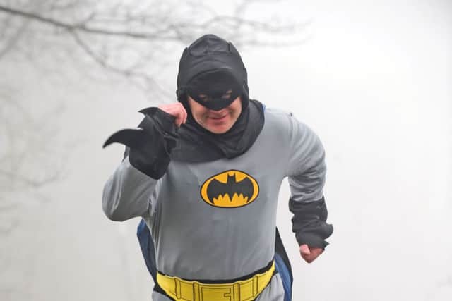 Caped crusader Stan Worby, from Wyke, who delivered a wanted man to a Bradford police station.