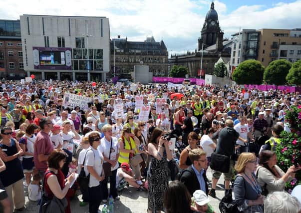A rally in Millennium Square and march through Leeds City Centre in support of the Leeds General Infirmary Children's Heart Unit.