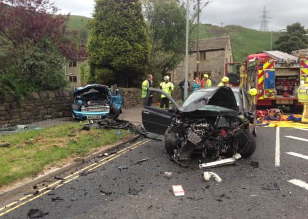 Scene of a crash on Rochdale Road on June 22 involving a Mini and a Renault Clio.
