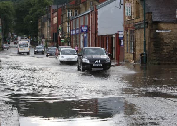 Floods in Halifax Road, Todmorden.
